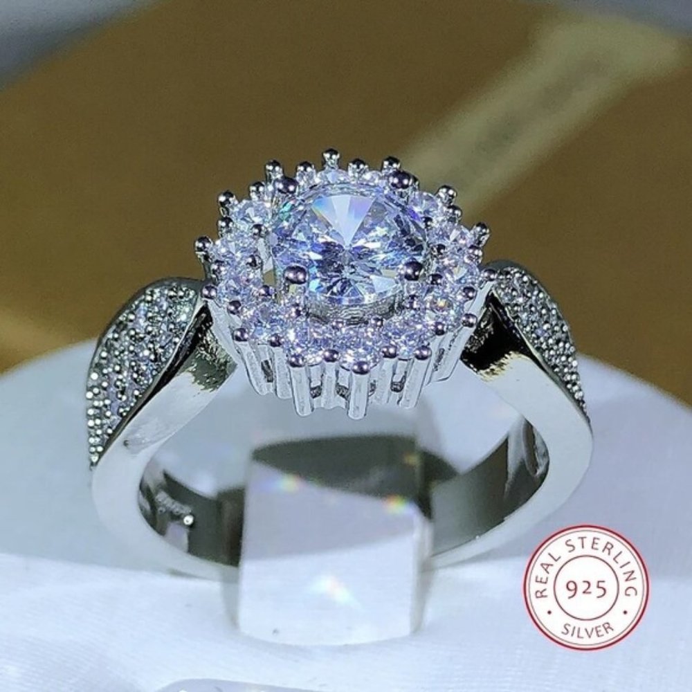 925 Silver Newest Main White Ring For Ladies Party Jewelry Gift Wedding …